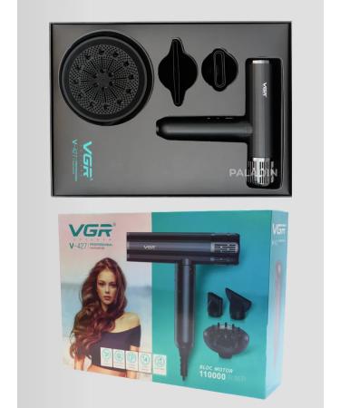 VGR Hair hair dryer with nozzles black - Buy Online on GoSupps.com