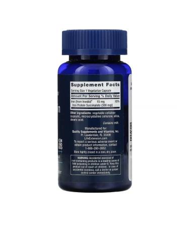 Life extension Iron Protein Plus 300 mg 100 capsules - Buy Online on GoSupps.com