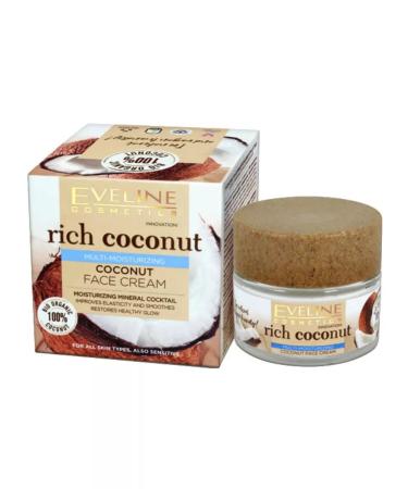 EVELINE Cream cream for the face coconut 50 ml - Buy Online on GoSupps.com