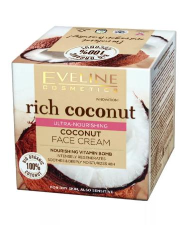 EVELINE Cream cream for face coconut 50 ml - Buy Online on GoSupps.com