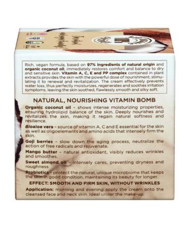 EVELINE Cream cream for face coconut 50 ml - Buy Online on GoSupps.com