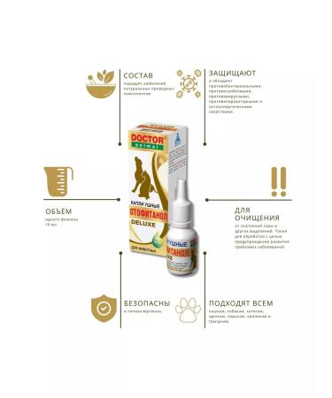 Doctor Animal Ear drops for dogs and cats Otopitanol Deluxe - Buy Online on GoSupps.com