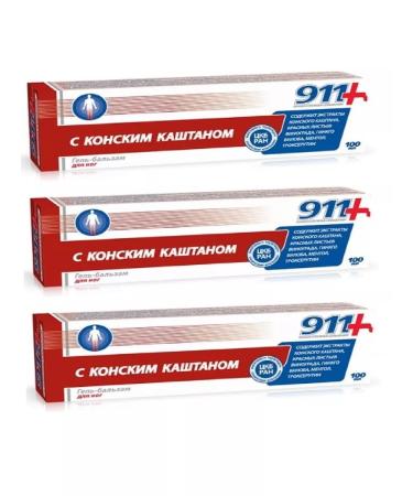 911 Your emergency service 911 with a horse chestnut gel -balsam 100 ml - 3pcs
