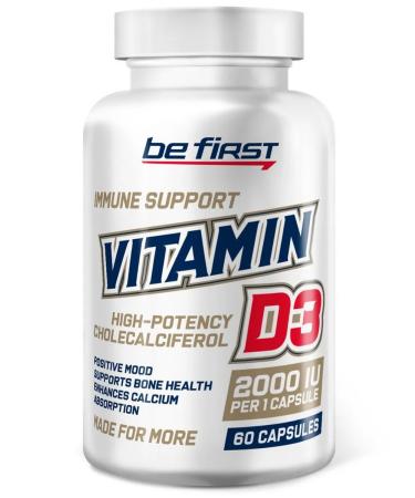 Be First Vitamin D3 2000 for health and immunity 60 capsules - Buy Online on GoSupps.com