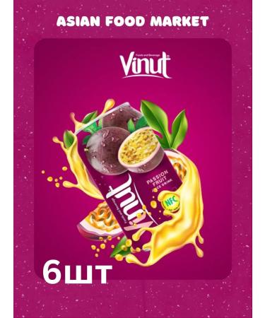 Vinut Drink is not carbonated with marakuya juice 330 ml 6 pcs - Buy Online on GoSupps.com