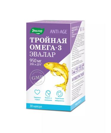 Evalar Anti-Age triple omega 3 capsules 30 pcs