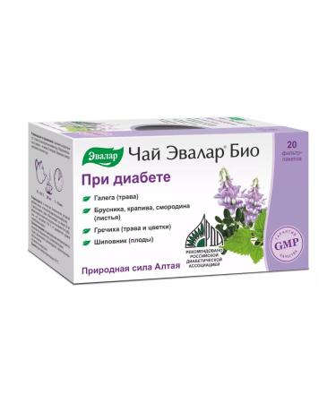 Evalar Diabetes tea filter packages 2 g 20 pcs - Buy Online on GoSupps.com