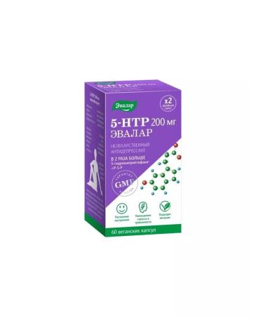 Evalar 5-hydroxitriptophan (5-HTP) capsules 200mg 60pcs