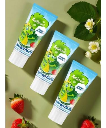 DRAGON Gel toothpaste with a taste of strawberries 60 ml * 3 pcs