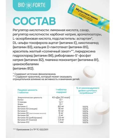 BIOFORTE Multivitamins and minerals sparkling tablets complex 20 pcs - Buy Online on GoSupps.com