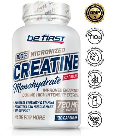Be First Creatine monohydrate for energy and strength 120 capsules - Buy Online on GoSupps.com