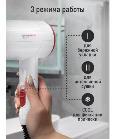STINGRAY Hair hair dryer with diffuser and ionization of 1500W - Buy Online on GoSupps.com