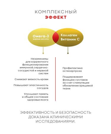 UNIQUE Omega-3 and collagen with vitamin C capsules 60 pcs - Buy Online on GoSupps.com