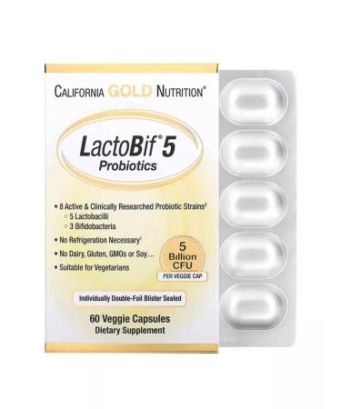 California Gold Nutrition Probiotics lactobil 5 billion KOE 60 capsules