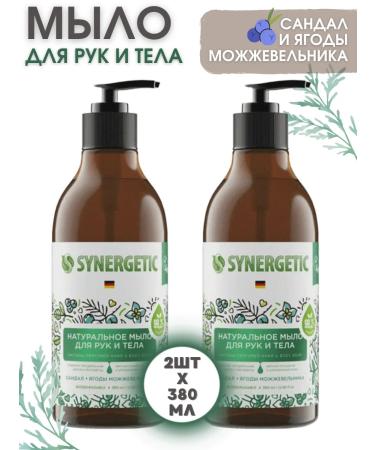SYNERGETIC Soap liquid sandalwood and juniper berries 0.38l 2 pcs