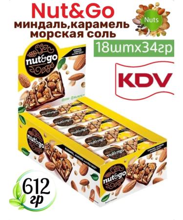 KDV Batonchik Nut & Go almonds with caramel 18x34g