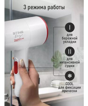 STINGRAY Hair hair dryer with diffuser and ionization 1800 watts - Buy Online on GoSupps.com