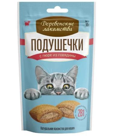 Country delicacies Cotton with a cat's pillow with beef puree 30 g - Buy Online on GoSupps.com