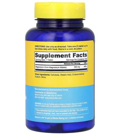Nature's life Magnesium magnium 1300 mg with apple acid for absorption - Buy Online on GoSupps.com