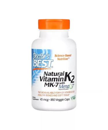 Doctor's Best Vitamin K2 (MK-7 with Menaq7) 180 vegetarian capsules
