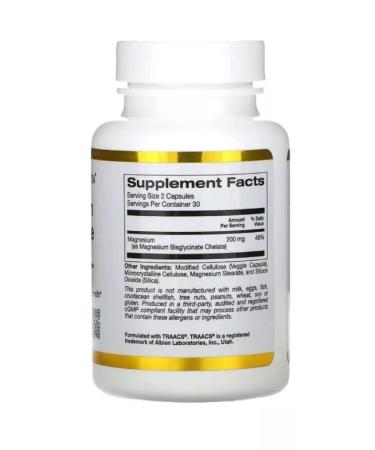 California Gold Nutrition Magnesium Helat bisglcinate 60 capsules - Buy Online on GoSupps.com