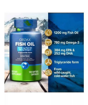 ORZAX Fisher Fish Fish Oil 120 gel capsules - Buy Online on GoSupps.com