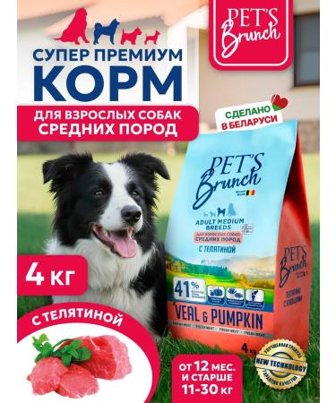 Pet's Brunch Dry food for dogs of medium rocks 4 kg