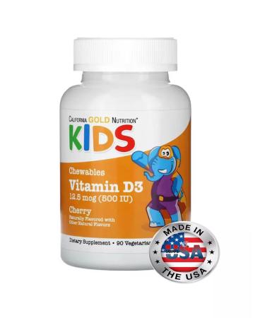 California Gold Nutrition chewing vitamin D3 for children natural cherry taste - Buy Online on GoSupps.com