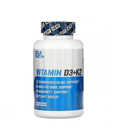 EVLution Nutrition Vitamins D3 and K2 60 vegetarian capsules