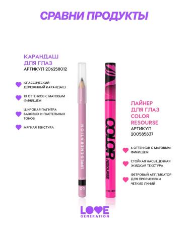 Love Generation Eye pencil tone 01 black 1.2 g - Buy Online on GoSupps.com