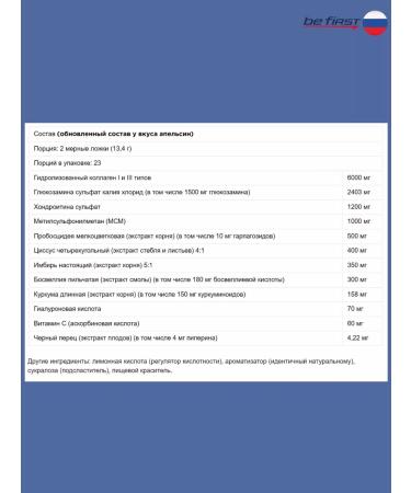 Be First Bad Glucosamine Chondroitin MSM collagen for joints 310g - Buy Online on GoSupps.com