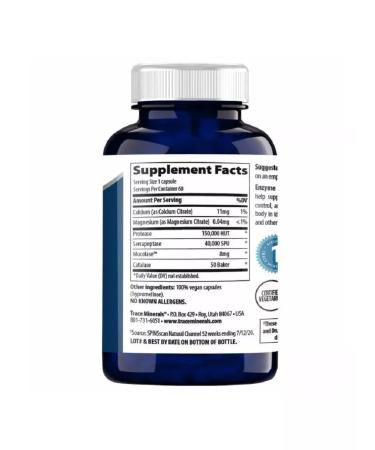 Trace Minerals Enzyme Guard digestive enzymes (60 caps) - Buy Online on GoSupps.com