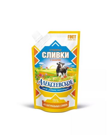 ALEKSEEVSKOE Cream condensed with sugar 19% doipak 270 g - Buy Online on GoSupps.com