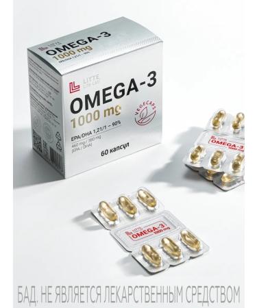 Litte Life Lab 3L omega-3 1000 mg fish fat 90% 60 capsules - Buy Online on GoSupps.com