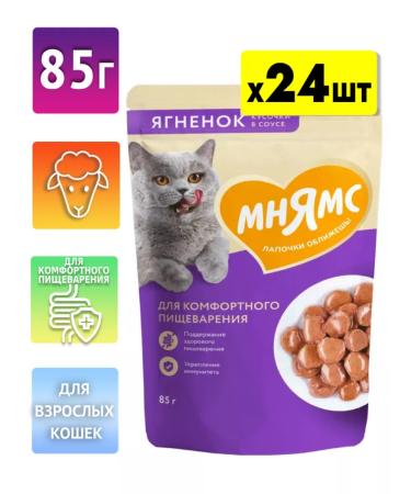 Mnyams Spiders for cats of lambs in sauce 85gh24pcs