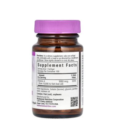 Bluebonnet Nutrition BlueBonnet vitamin A 3000 mkg 100 cap. - Buy Online on GoSupps.com