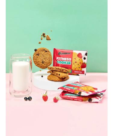 Sports cookies Oatmeal cookies without sugar berry mix 12pcs x 40g - Buy Online on GoSupps.com