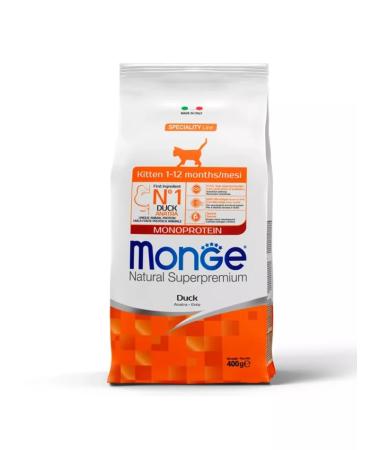 MONGE Dry food for kittens Monoprotein with a duck 400 grams - Buy Online on GoSupps.com