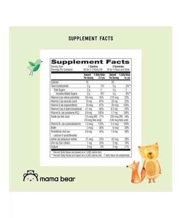 Mama Bear Organic Multivitamins for children chewing 60 pcs - Buy Online on GoSupps.com