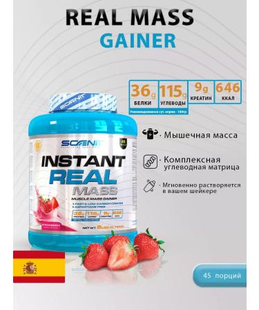 Scenit Nutrition Gainer for gaining mass Real Mass 2.7kg. The taste of strawberries - Buy Online on GoSupps.com