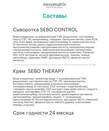 Mesomatrix Professional Cream of seborrheal matting from acne set 2 in 1 - Buy Online on GoSupps.com
