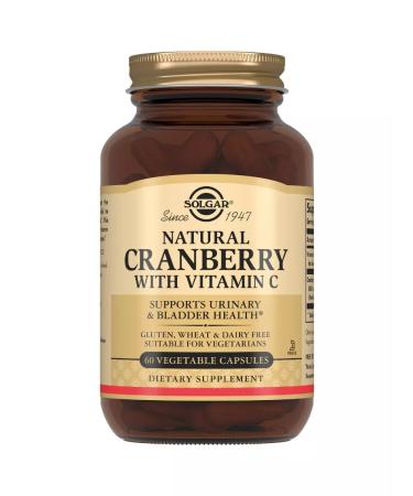 Solgar natural cranberries with vitamin C 60 capsules