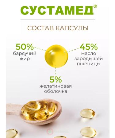 Sustamed Badger fat enriched 100 caps. x 0.3 g - Buy Online on GoSupps.com