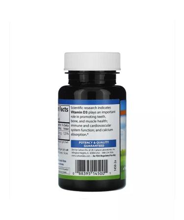 Carlson Labs Vitamin D3 1000IU - 60 capsules - Buy Online on GoSupps.com