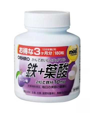 Orihiro Most iron chewing vitamins with the taste of the plum of 180 tablets