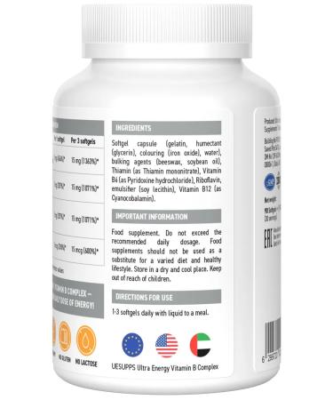 UltraSupps Complex of B vitamins B Vitamin b Complex 90 gel. Caps - Buy Online on GoSupps.com