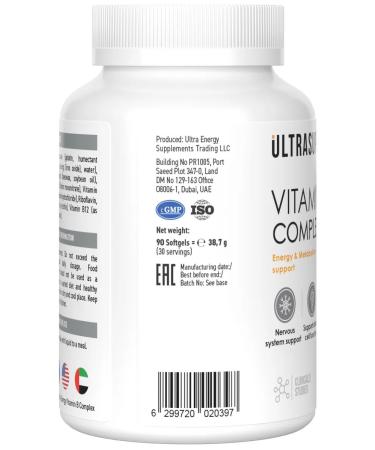 UltraSupps Complex of B vitamins B Vitamin b Complex 90 gel. Caps - Buy Online on GoSupps.com
