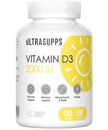 UltraSupps Vitamin D3 Ultrasapps Vitamin D3 2000 IU 180 gel. Capsul