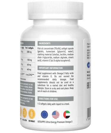 UltraSupps Omega-3 Ultrasapps Premium Omega-3 1000 mg 60 gel. Capsul - Buy Online on GoSupps.com