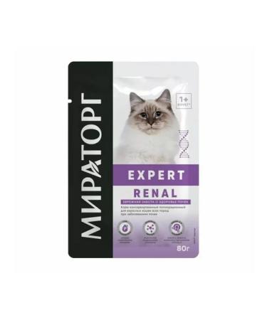 Miratorg Wet food for cats Expert Renal 80 g x 24 pcs - Buy Online on GoSupps.com